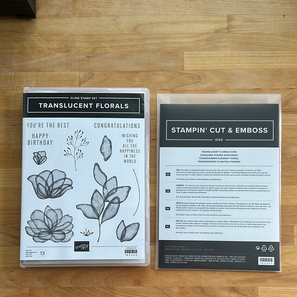 Stampin' Up! Retired Translucent Florals Stamp Set/Coordinating Die Set NWT - Picture 1 of 7
